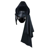 Maxbell 2xUnisex Black Cape Cloak with Buckle Straps Halloween Garment Hooded Cape L