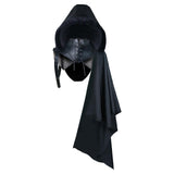 Maxbell 2xUnisex Black Cape Cloak with Buckle Straps Halloween Garment Hooded Cape L