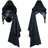 Maxbell 2xUnisex Black Cape Cloak with Buckle Straps Halloween Garment Hooded Cape L