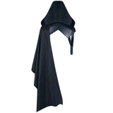 Maxbell 2xUnisex Black Cape Cloak with Buckle Straps Halloween Garment Hooded Cape L