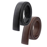Maxbell 2xLeather Men Belt No Buckle for DIY Craft Projects Automatic Ratchet Buckles