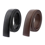 Maxbell 3xLeather Men Belt No Buckle for DIY Craft Projects Automatic Ratchet Buckles