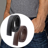 Maxbell 3xLeather Men Belt No Buckle for DIY Craft Projects Automatic Ratchet Buckles