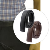 Maxbell 2xLeather Men Belt No Buckle for DIY Craft Projects Automatic Ratchet Buckles