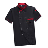 Maxbell 2xUnisex   Jacket Coat Waiter Waitress for Kitchen Hotel Cafe XL Size Black