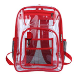 Maxbell 2xTransparent Backpack 2 Way Zip Reinforced Strap Durable for Sports Men Red