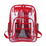 Maxbell 2xTransparent Backpack 2 Way Zip Reinforced Strap Durable for Sports Men Red
