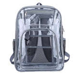 Maxbell 2xTransparent Backpack 2 Way Zip Reinforced Strap Durable for Sports Men Grey