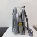 Maxbell 2xTransparent Backpack 2 Way Zip Reinforced Strap Durable for Sports Men Grey