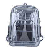 Maxbell 2xTransparent Backpack 2 Way Zip Reinforced Strap Durable for Sports Men Grey