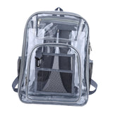 Maxbell 2xTransparent Backpack 2 Way Zip Reinforced Strap Durable for Sports Men Grey