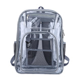 Maxbell 2xTransparent Backpack 2 Way Zip Reinforced Strap Durable for Sports Men Grey