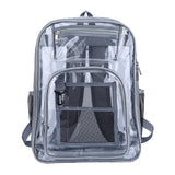 Maxbell 2xTransparent Backpack 2 Way Zip Reinforced Strap Durable for Sports Men Grey