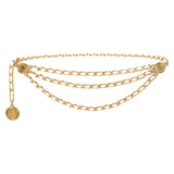 Maxbell 4xWaist Chain Belt Multilayer Trendy Fashion Charms for Dresses Gift Female White