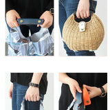 Maxbell 4x2x Leather Handbag Handle Wrap Cover Handle Protectors Holder for Travel Bag Black