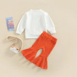 Maxbell Toddler Baby Girl Sweatshirt Clothes Flared Trousers Pullover Top 100cm