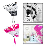 Maxbell 2xAmerican Chief Indian Hat Feather Headdress Photo Props for Stage Cosplay Black