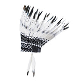 Maxbell 2xAmerican Chief Indian Hat Feather Headdress Photo Props for Stage Cosplay Black