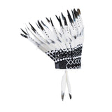 Maxbell 2xAmerican Chief Indian Hat Feather Headdress Photo Props for Stage Cosplay Black
