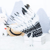 Maxbell 2xAmerican Chief Indian Hat Feather Headdress Photo Props for Stage Cosplay Black