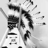 Maxbell 2xAmerican Chief Indian Hat Feather Headdress Photo Props for Stage Cosplay Black