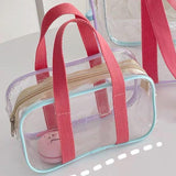 Maxbell 2xClear Tote Bag PVC Messenger Shoulder Bag for Bathing Concerts Vacation 20cmx11cmx8cm
