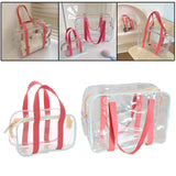 Maxbell 2xClear Tote Bag PVC Messenger Shoulder Bag for Bathing Concerts Vacation 20cmx11cmx8cm