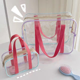 Maxbell 2xClear Tote Bag PVC Messenger Shoulder Bag for Bathing Concerts Vacation 20cmx11cmx8cm