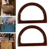 Maxbell 5x2Pcs Women Purse Handles Belt Replacement DIY Handmade for Tote Purse Making brown D shape