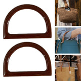 Maxbell 3x2Pcs Women Purse Handles Belt Replacement DIY Handmade for Tote Purse Making brown D shape