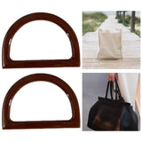 Maxbell 5x2Pcs Women Purse Handles Belt Replacement DIY Handmade for Tote Purse Making brown D shape