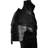 Maxbell 2xFaux Leather Medieval Shoulder Pauldron Knight for Costume Accessory Party Black