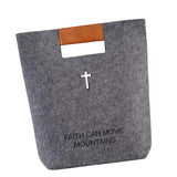 Maxbell 2xFelt Tote with Handle Handbag Church Bible Carrying Case Christian Gifts