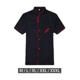 Maxbell 3x  Breathable Chef Coat Short Length Sleeve Chef Jacket for Cafe M