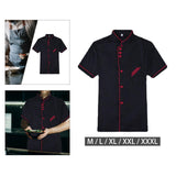 Maxbell 2x  Breathable Chef Coat Short Length Sleeve Chef Jacket for Cafe M