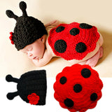 Maxbell Newborn Babies Ladybug Suit Costume Crochet Outfits Photography Props