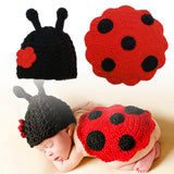 Maxbell Newborn Babies Ladybug Suit Costume Crochet Outfits Photography Props