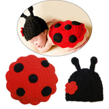 Maxbell Newborn Babies Ladybug Suit Costume Crochet Outfits Photography Props