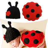 Maxbell Newborn Babies Ladybug Suit Costume Crochet Outfits Photography Props