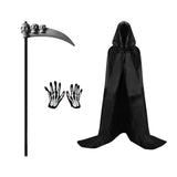 Maxbell 2xHalloween Grim Reaper Costume Set Hooded Cape Cloak for Masquerade