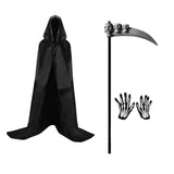 Maxbell 2xHalloween Grim Reaper Costume Set Hooded Cape Cloak for Masquerade