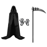 Maxbell 2xHalloween Grim Reaper Costume Set Hooded Cape Cloak for Masquerade