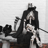 Maxbell 2xHalloween Grim Reaper Costume Set Hooded Cape Cloak for Masquerade