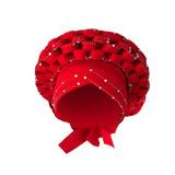 Maxbell 2xAfrican Turban Women Sequin Headwear Head Scarf Hair Cover Girls Headwrap Red