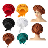 Maxbell 2xAfrican Turban Women Sequin Headwear Head Scarf Hair Cover Girls Headwrap Red