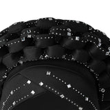 Maxbell 3xAfrican Turban Women Sequin Headwear Head Scarf Hair Cover Girls Headwrap Black