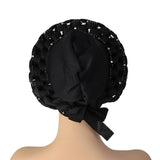 Maxbell 2xAfrican Turban Women Sequin Headwear Head Scarf Hair Cover Girls Headwrap Black