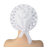 Maxbell 4xAfrican Turban Women Sequin Headwear Head Scarf Hair Cover Girls Headwrap White