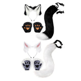 Maxbell 3xCat Costume Animal Cosplay Kitten Plush Ears Furry Fancy Dress up White