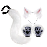 Maxbell 3xCat Costume Animal Cosplay Kitten Plush Ears Furry Fancy Dress up White